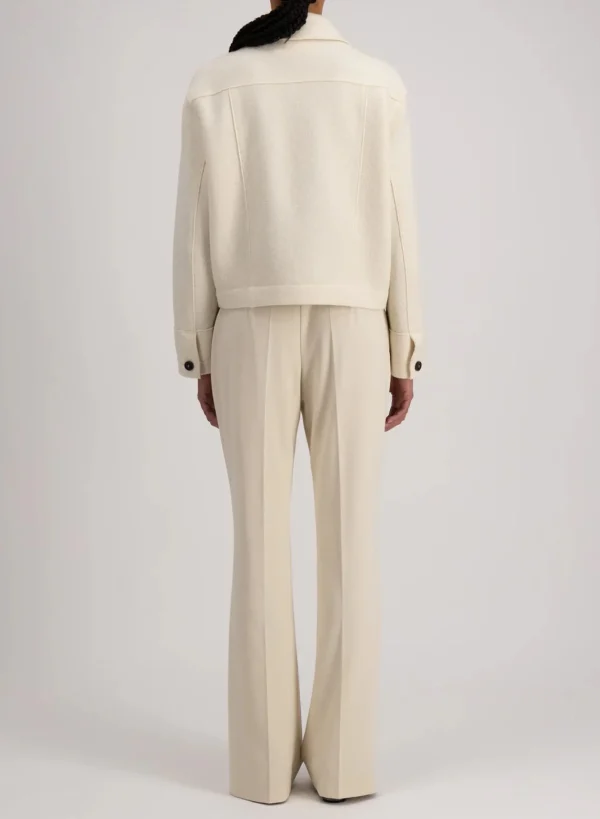 Outerwear | Harris Wharf London Cropped Coach Jacket Boiled Wool Natural Off White