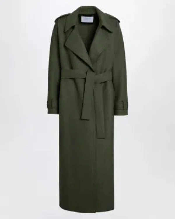 Outerwear | Harris Wharf London Long Maxi Coat Pressed Wool Hunting Green