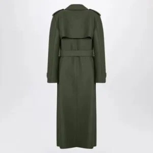 Outerwear | Harris Wharf London Long Maxi Coat Pressed Wool Hunting Green