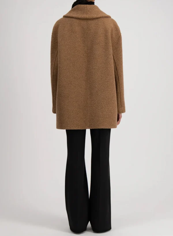 Outerwear | Harris Wharf London Shawl Collar D. B. Jacket Boucle Teddy Brown