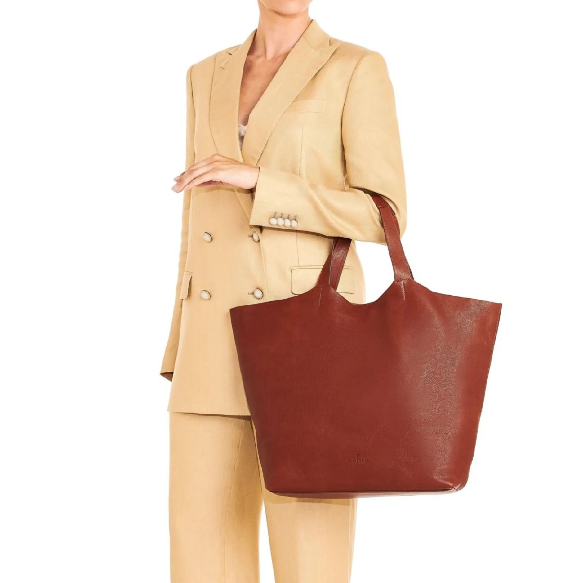 il_bisonte_le_laudi_tote__3.webp Bags | Il Bisonte Le Laudi Tote Bag in Vintage Leather Dark Brown Seppia