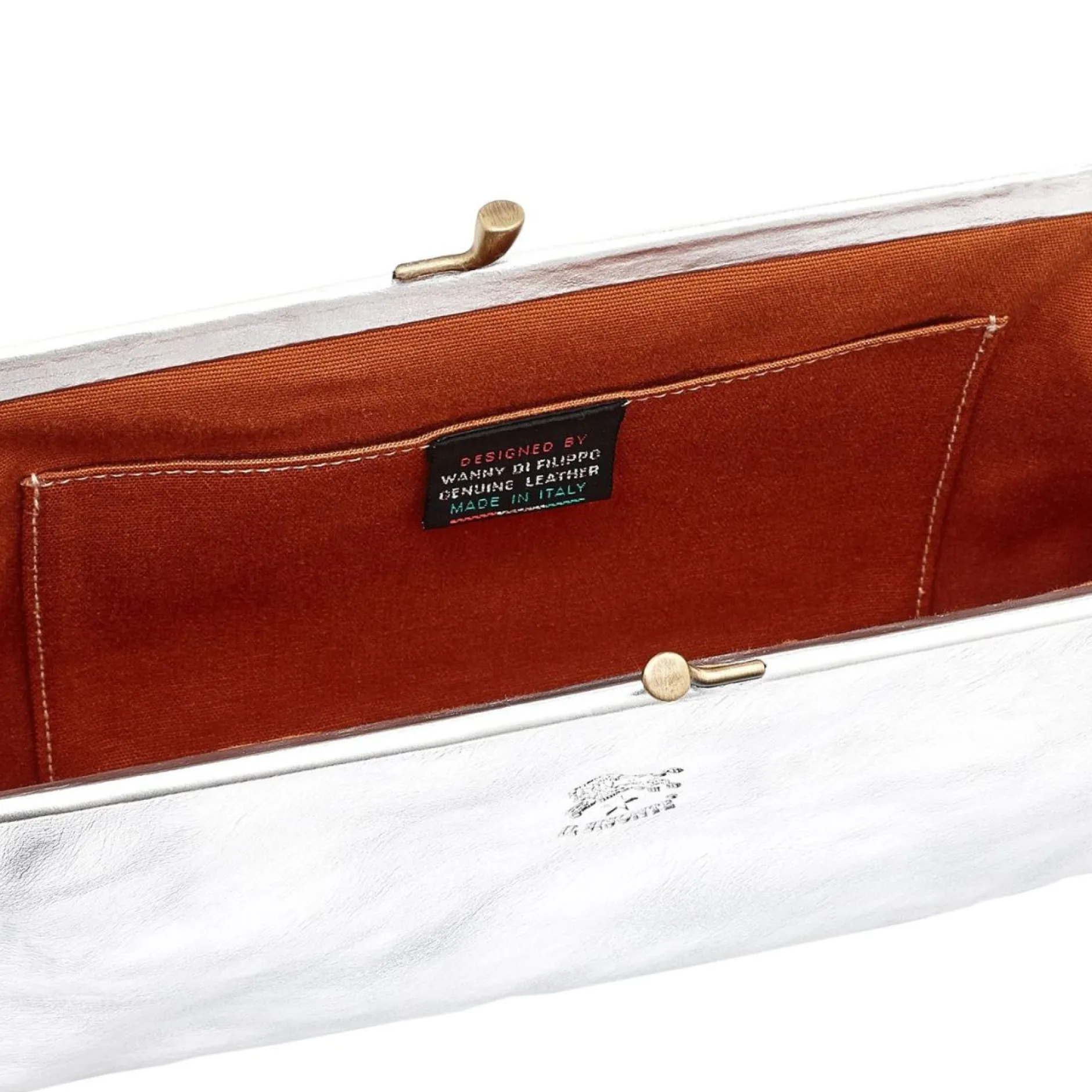 il_bisonte_manuela_clutch_1.webp Bags | Il Bisonte Manuela Clutch Bag Metallic Silver