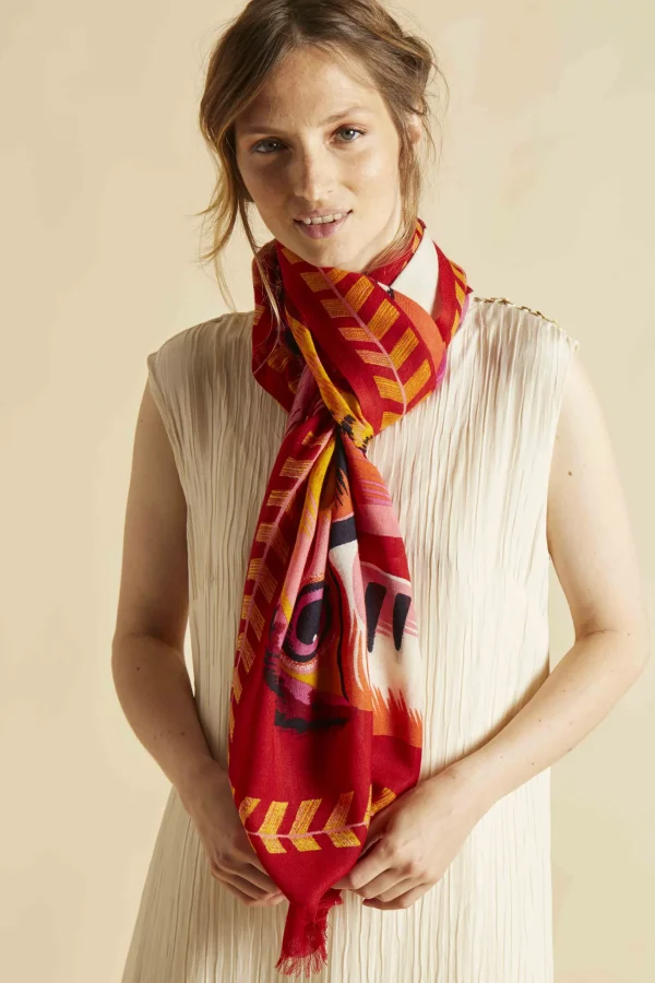 Scarves | Inoui Editions Scarf 70 Toucan Red