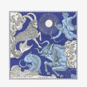 Scarves | Inoui Editions Square 65 Astro Capricornus Blue
