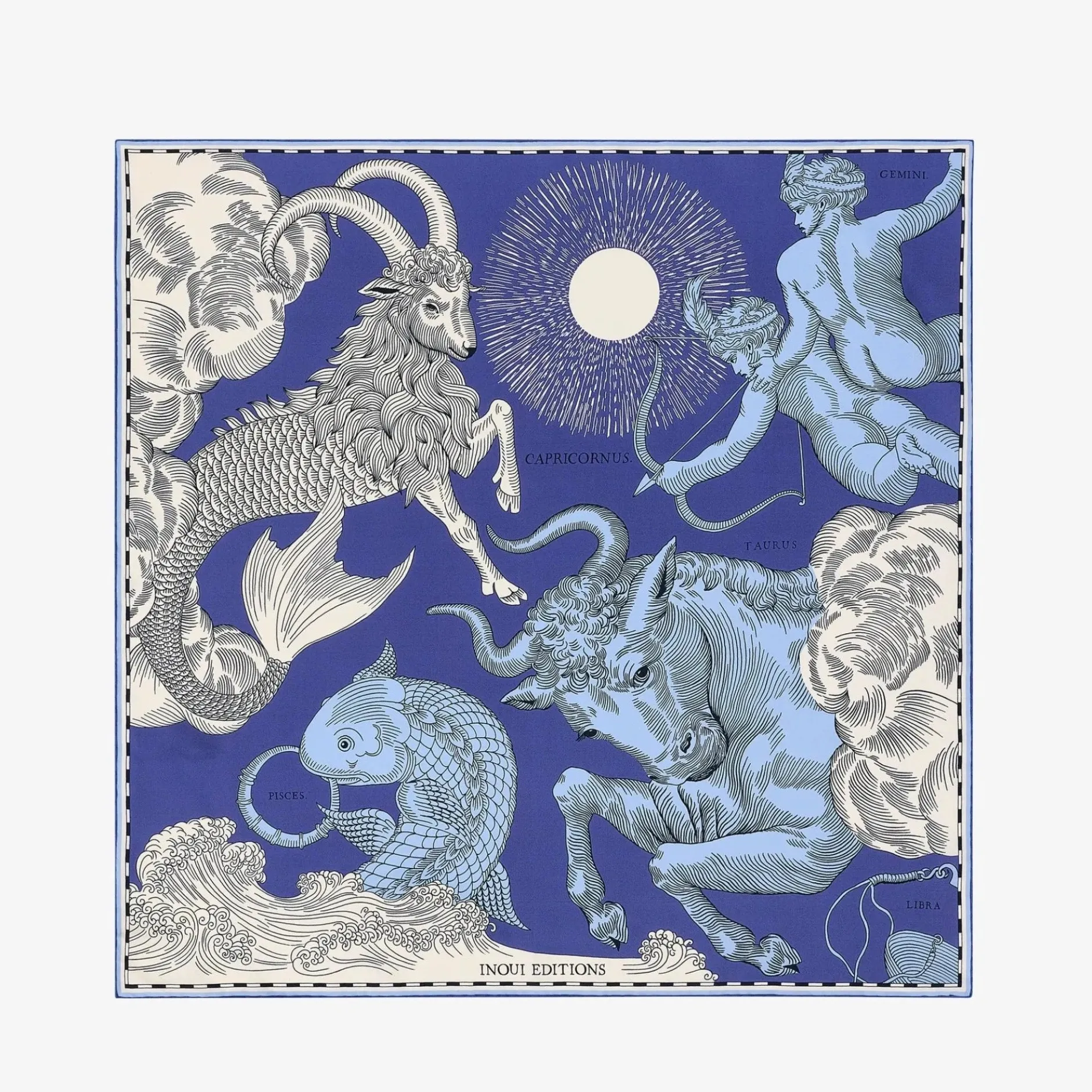 inoui_editions_square__as_0-1.webp Scarves | Inoui Editions Square 65 Astro Capricornus Blue