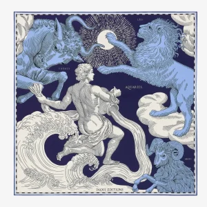 Scarves | Inoui Editions Square 65 Astro Aquarius Blue