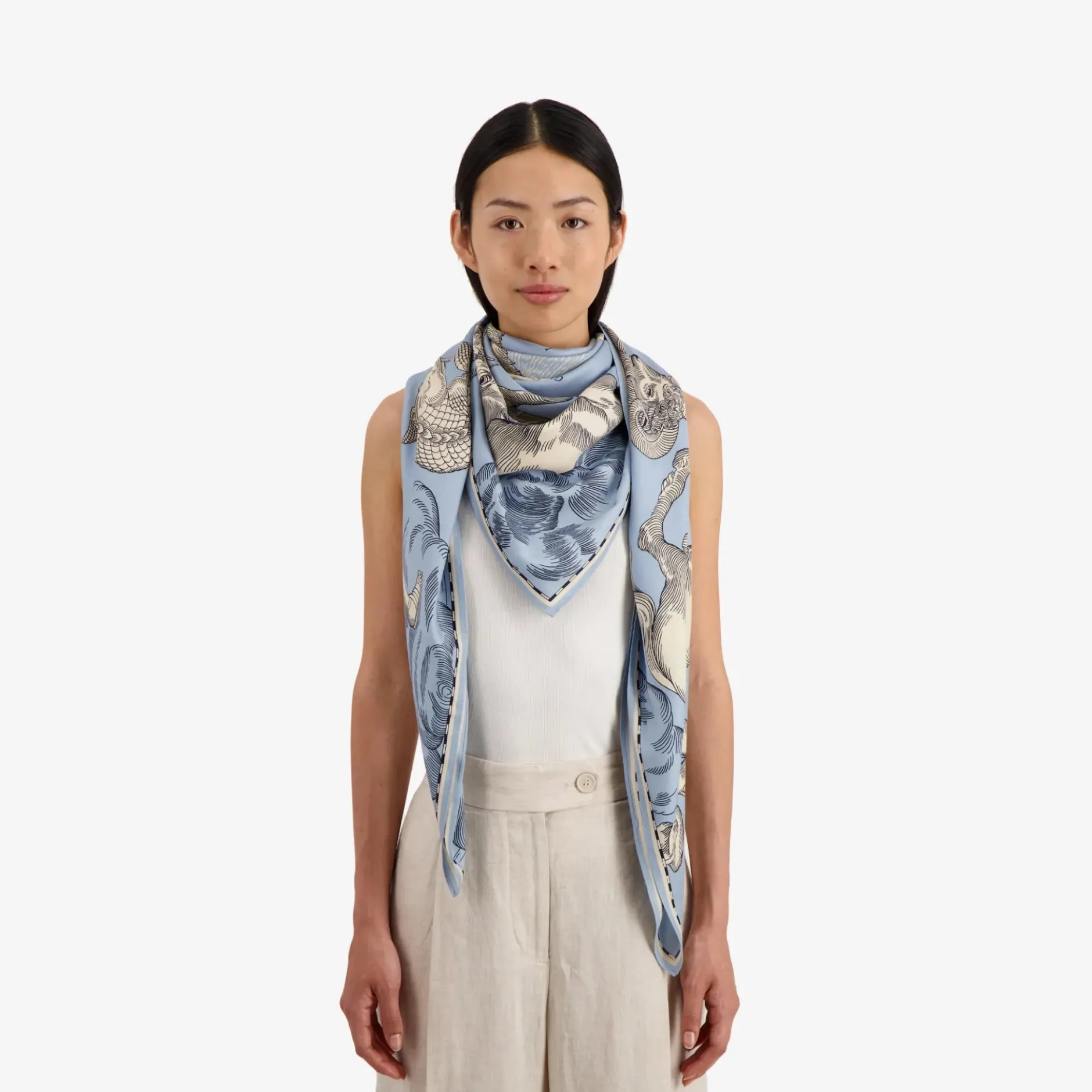 inoui_editions_square__as_1-4.webp Scarves | Inoui Editions Square 130 Astrologie Light Blue