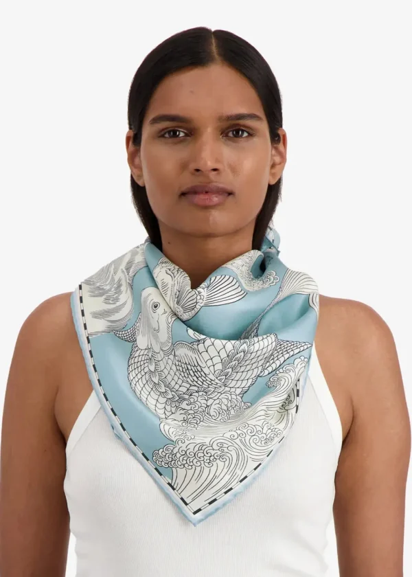 Scarves | Inoui Editions Square 65 Astro Pisces Blue