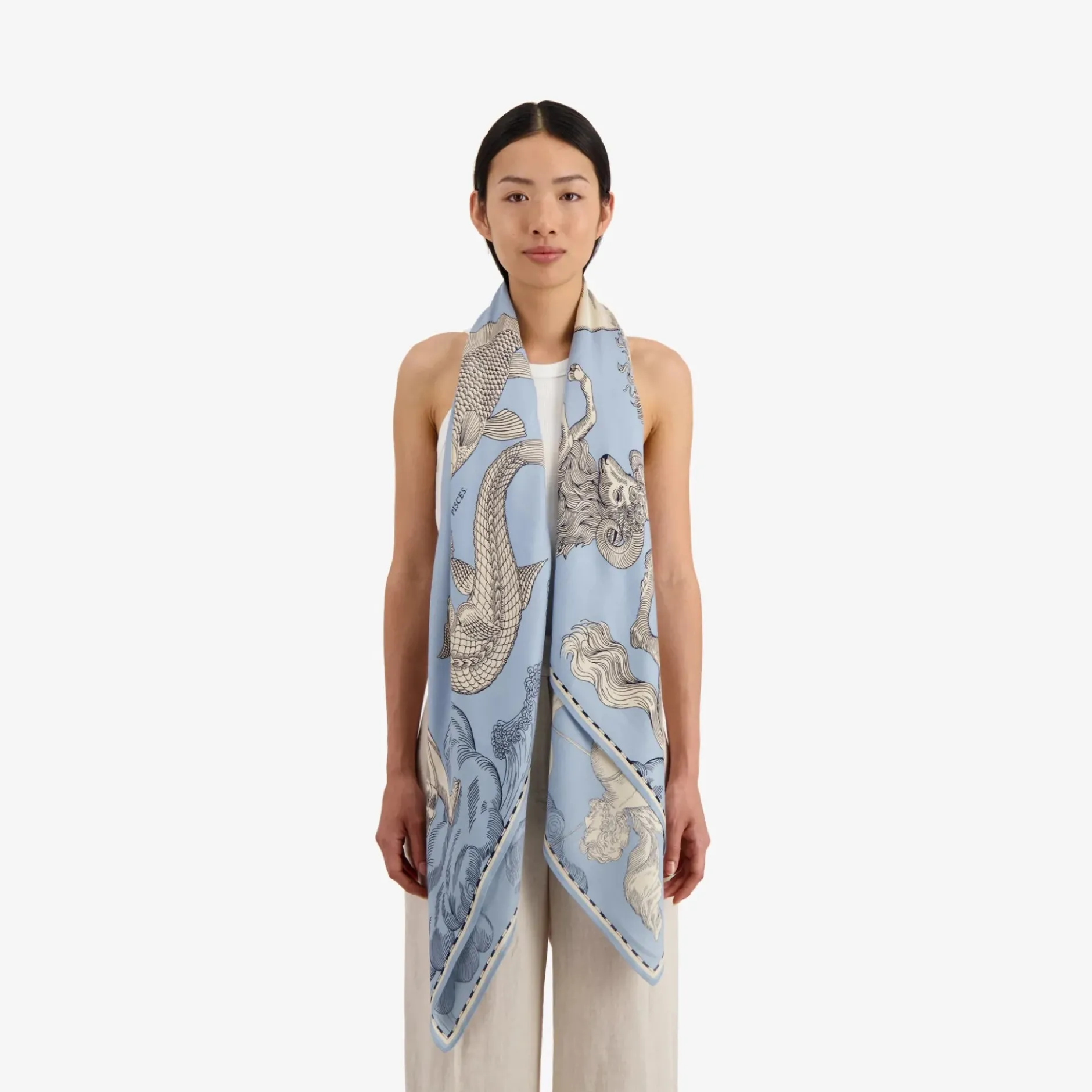 inoui_editions_square__as_2.webp Scarves | Inoui Editions Square 130 Astrologie Light Blue