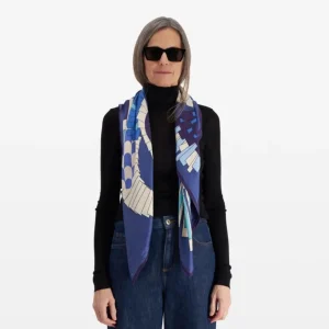 Scarves | Inoui Editions Square 100 Sagi Blue