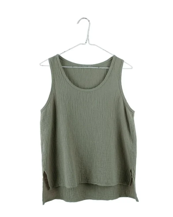 Shirts + Tops | It is Well L.A. Sleeveless Gauze Top Olive