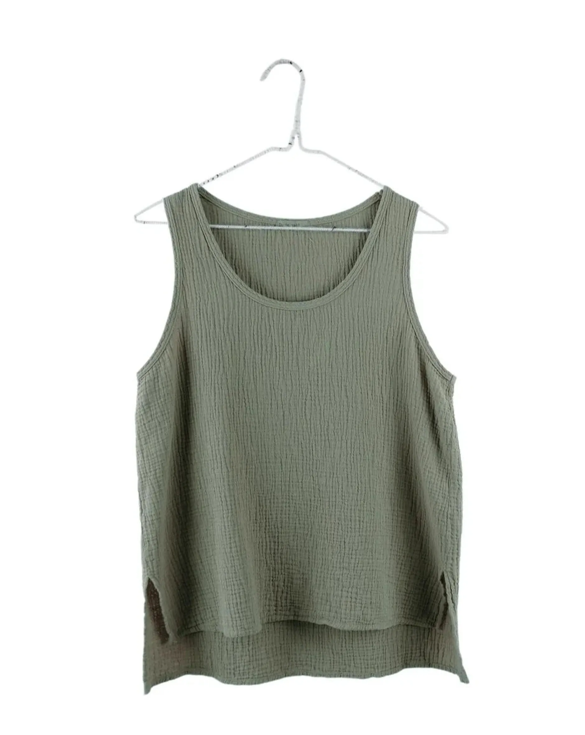 it_is_well_la_sleeveless__0-1.webp Shirts + Tops | It is Well L.A. Sleeveless Gauze Top Olive