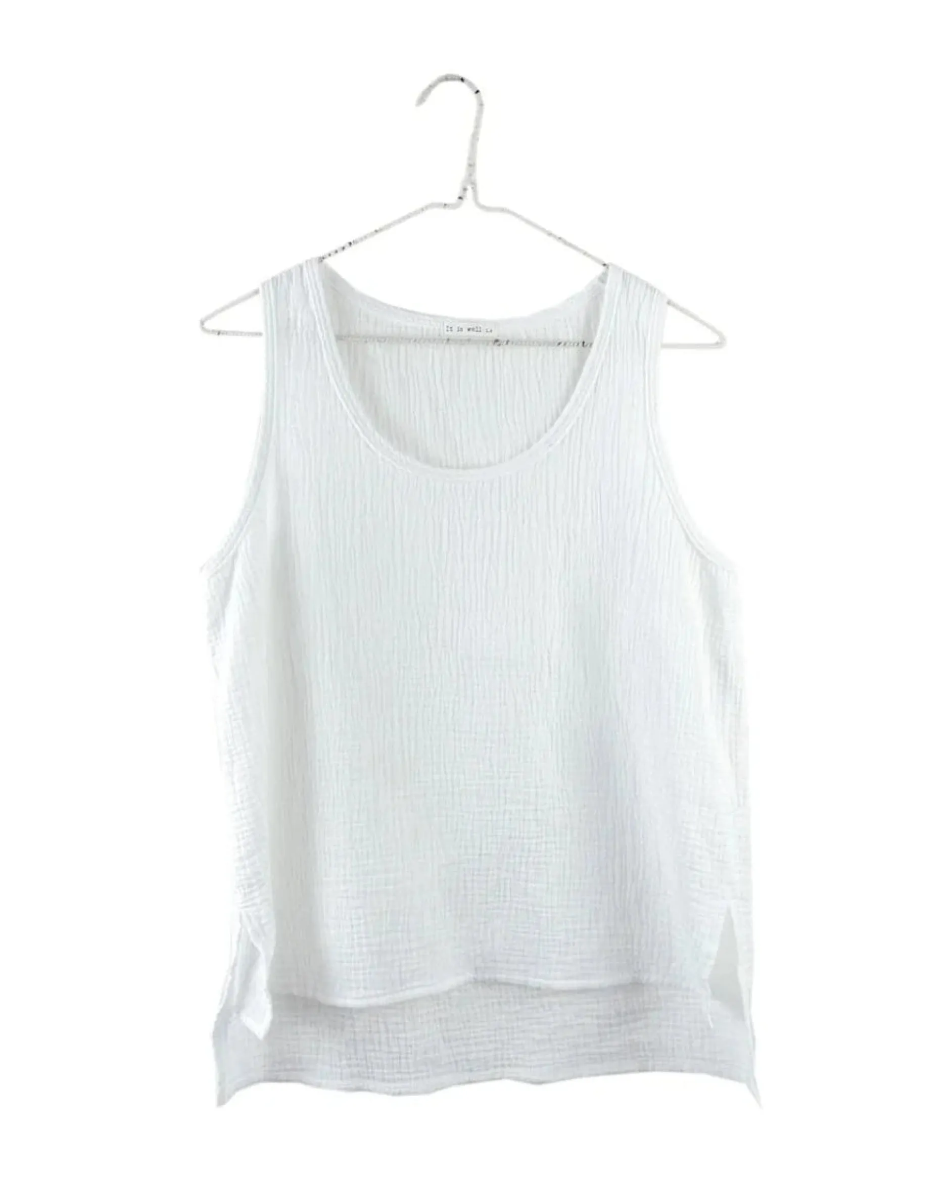 it_is_well_la_sleeveless__1-1.webp Shirts + Tops | It is Well L.A. Sleeveless Gauze Top Salt