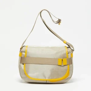 Bags | Jack Gomme Paris Gaby Linen Satchel Natural + Yellow