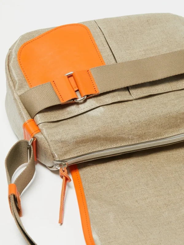 Bags | Jack Gomme Paris Gaby Linen Satchel Natural + Orange