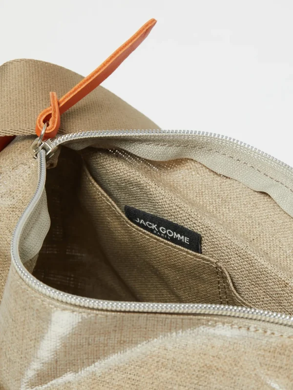 Bags | Jack Gomme Paris Gaby Linen Satchel Natural + Orange