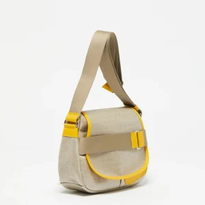 Bags | Jack Gomme Paris Petit Gaby Linen Satchel Natural + Yellow
