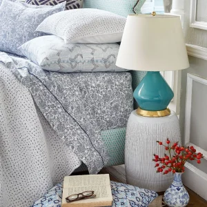 Quilts + Coverlets | John Robshaw Hand Stitched Coverlet Light Indigo