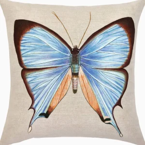Pillows | John Robshaw Lapis Butterfly Pillow