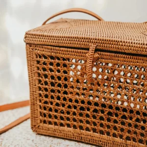 Bags | Thistle Hill Lila Rattan Crossbody Bag