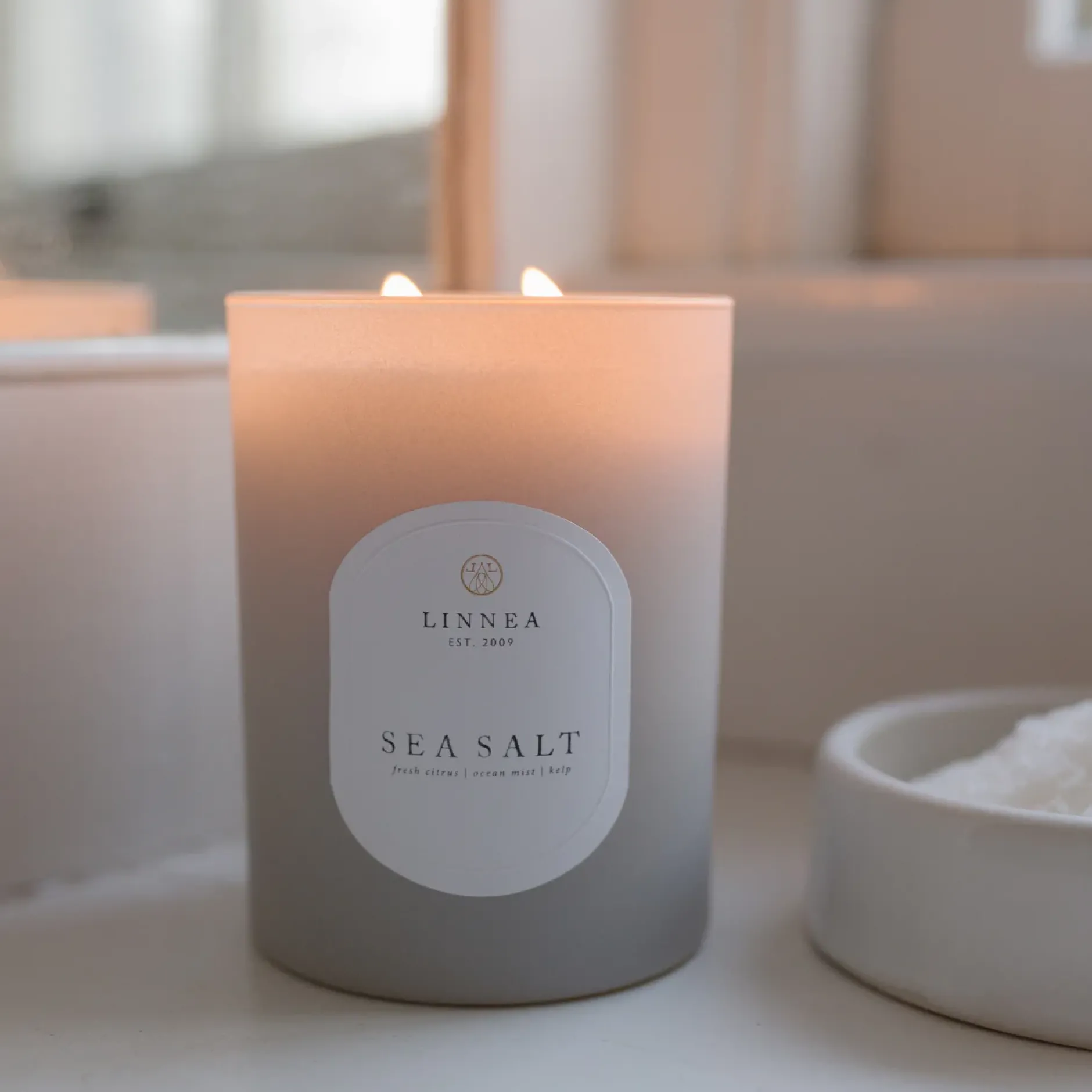 linneas_lights_double_wic_0-9.webp Candles | Linnea's Lights Linnea's Lights Double Wick Candle Sea Salt