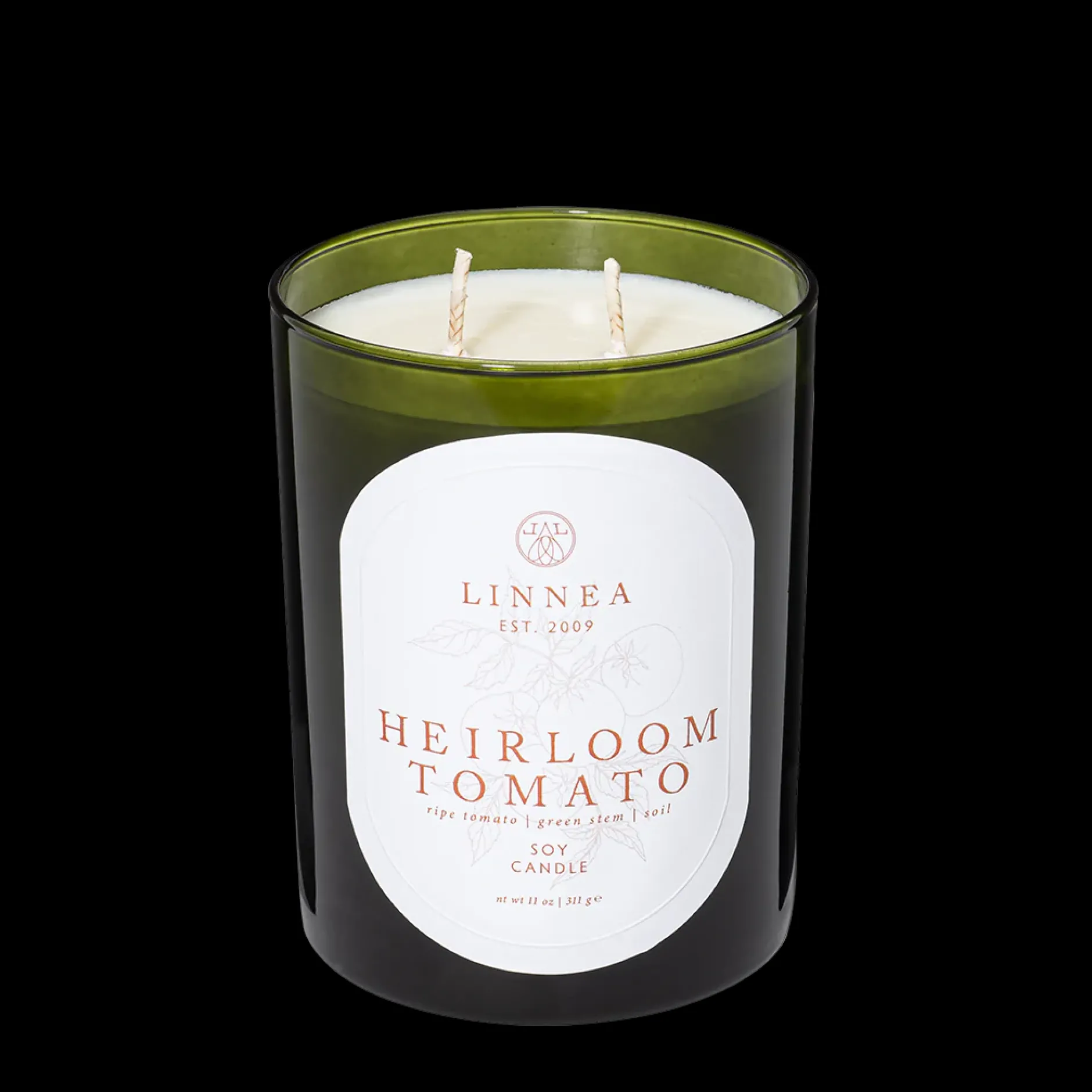 linneas_lights_double_wic_0.webp Candles | Linnea's Lights Linnea's Lights Double Wick Candle Heirloom Tomato