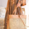 Bags | Thistle Hill Madison Cane Webbing Leather Tote