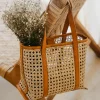 Bags | Thistle Hill Magnolia Handmade Cane Woven and Leather Tote