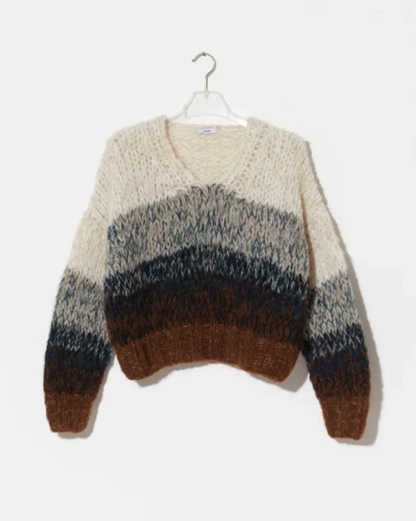 Sweaters | Maiami Alpaca Ombre V-Neck Pullover Brown