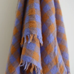 Scarves | Makie Cashmere Scarf Check Blue