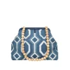 Bags | Marian Paquette Danielle Embroidered Navy Blue / Baby Blue