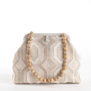 Bags | Marian Paquette Danielle Embroidered Taupe / White