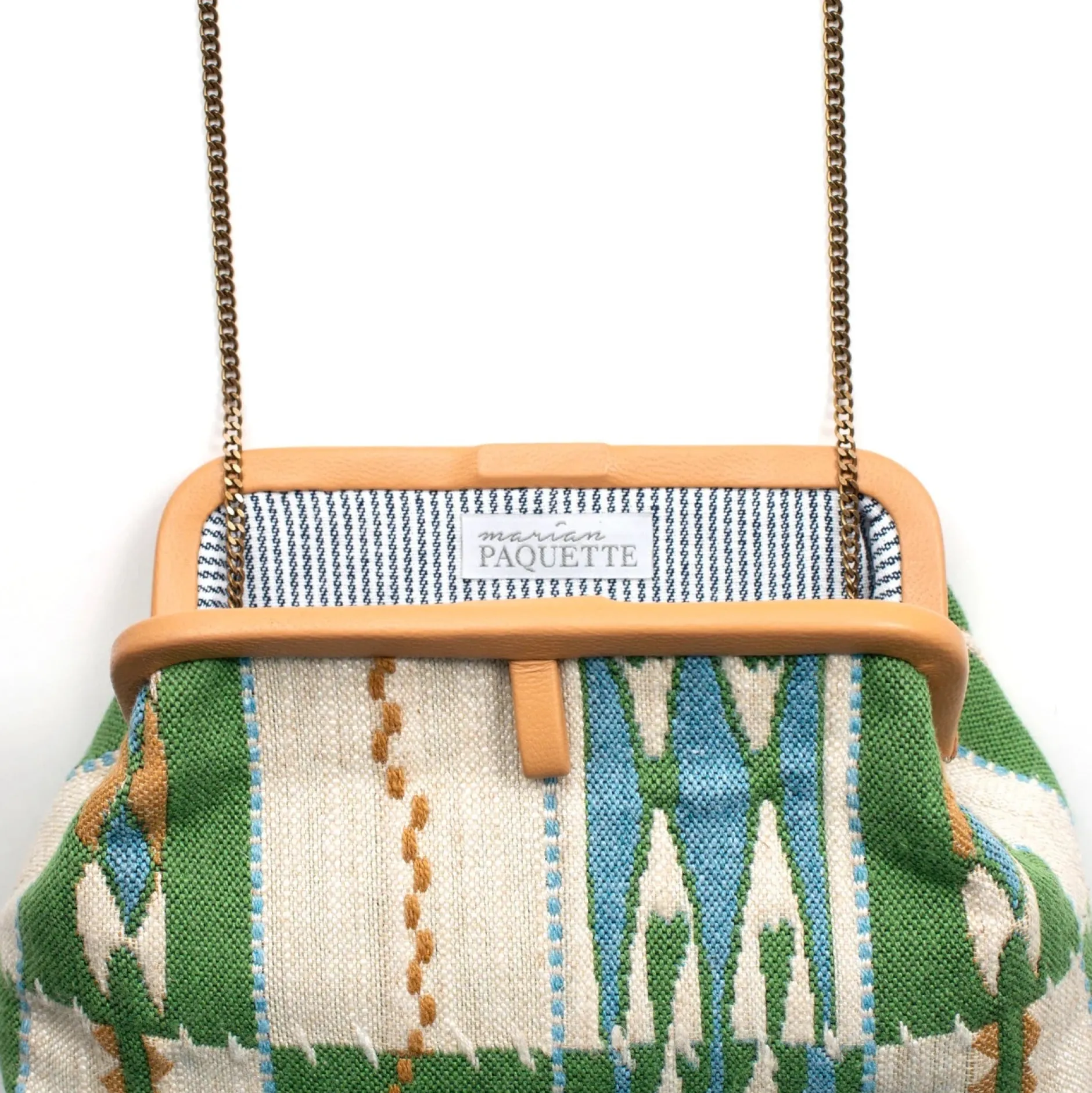 marian_paquette_liette_gr_2.webp Bags | Marian Paquette Liette Green and Natural with Baby Blue