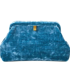 Bags | Marian Paquette Liette Velvet Clutch Teal