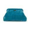 Bags | Marian Paquette Liette Velvet Clutch Aqua