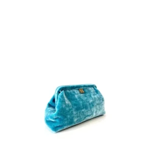 Bags | Marian Paquette Liette Velvet Clutch Aqua