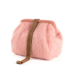 Bags | Marian Paquette Susan Mohair Clutch with Vintage Chain Blush