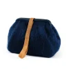 Bags | Marian Paquette Susan Mohair Clutch with Vintage Chain Navy Blue