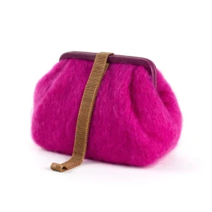 Bags | Marian Paquette Susan Mohair Clutch with Vintage Chain Fuchsia