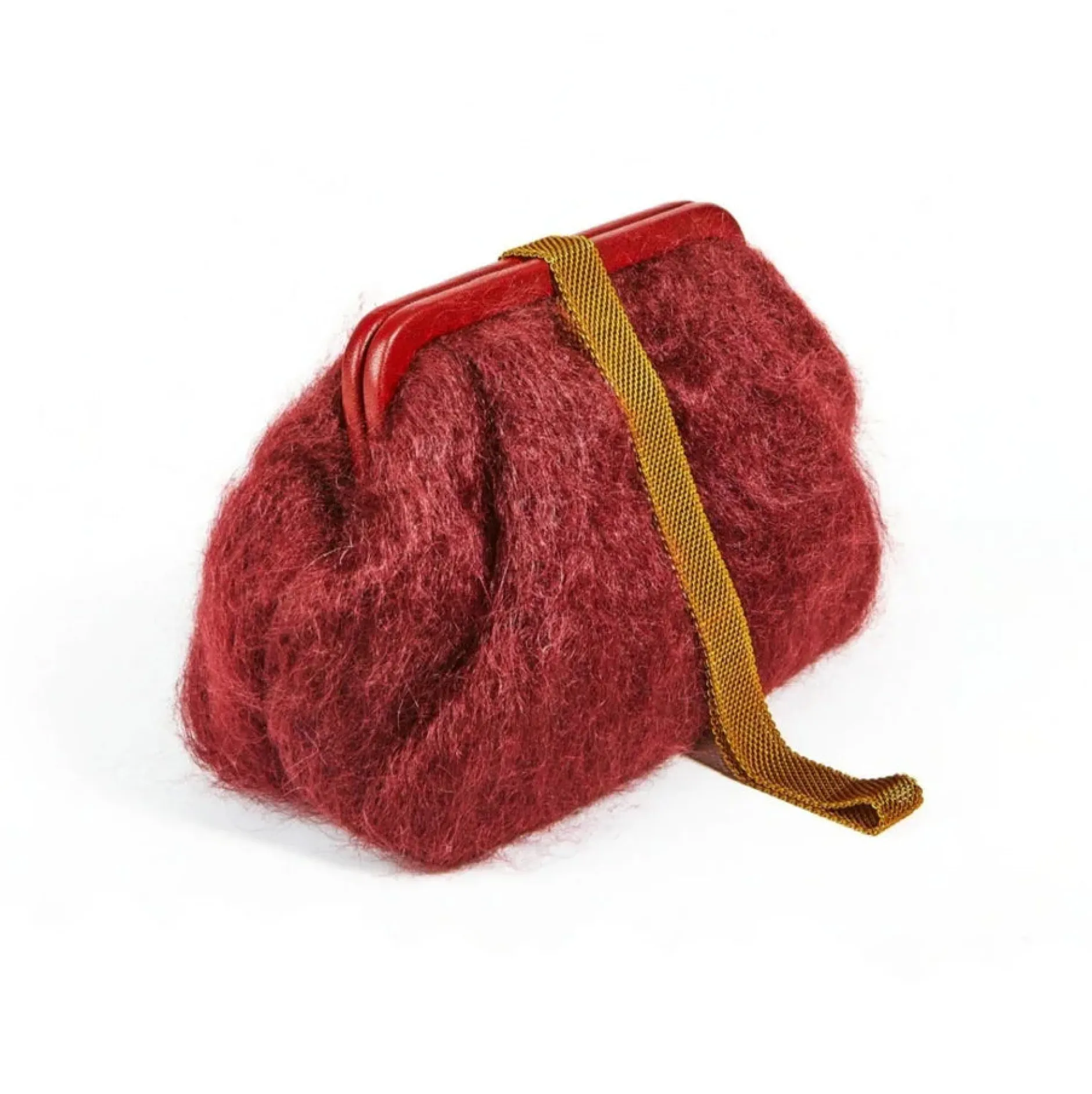 marian_paquette_susan_moh_0-3.webp Bags | Marian Paquette Susan Mohair Clutch with Vintage Chain Wine
