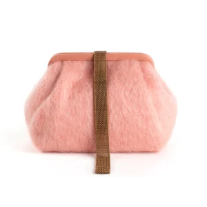 Bags | Marian Paquette Susan Mohair Clutch with Vintage Chain Blush