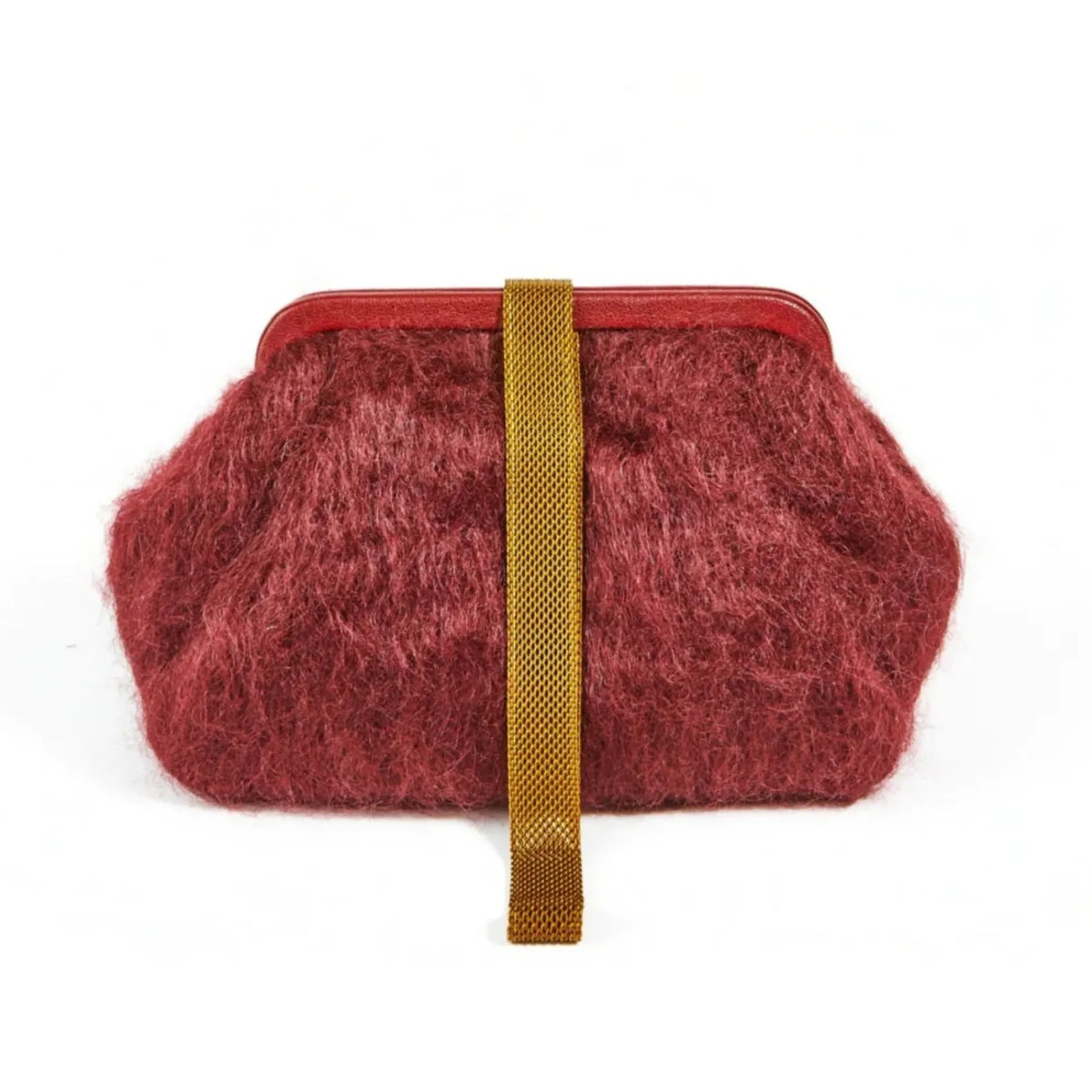 marian_paquette_susan_moh_1-3.webp Bags | Marian Paquette Susan Mohair Clutch with Vintage Chain Wine