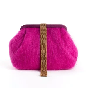 Bags | Marian Paquette Susan Mohair Clutch with Vintage Chain Fuchsia
