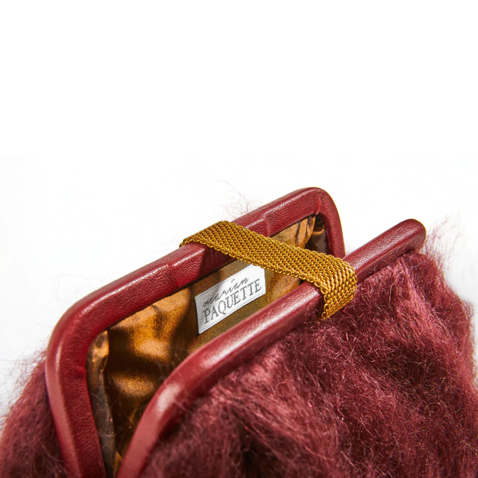 marian_paquette_susan_moh_2-2.webp Bags | Marian Paquette Susan Mohair Clutch with Vintage Chain Wine