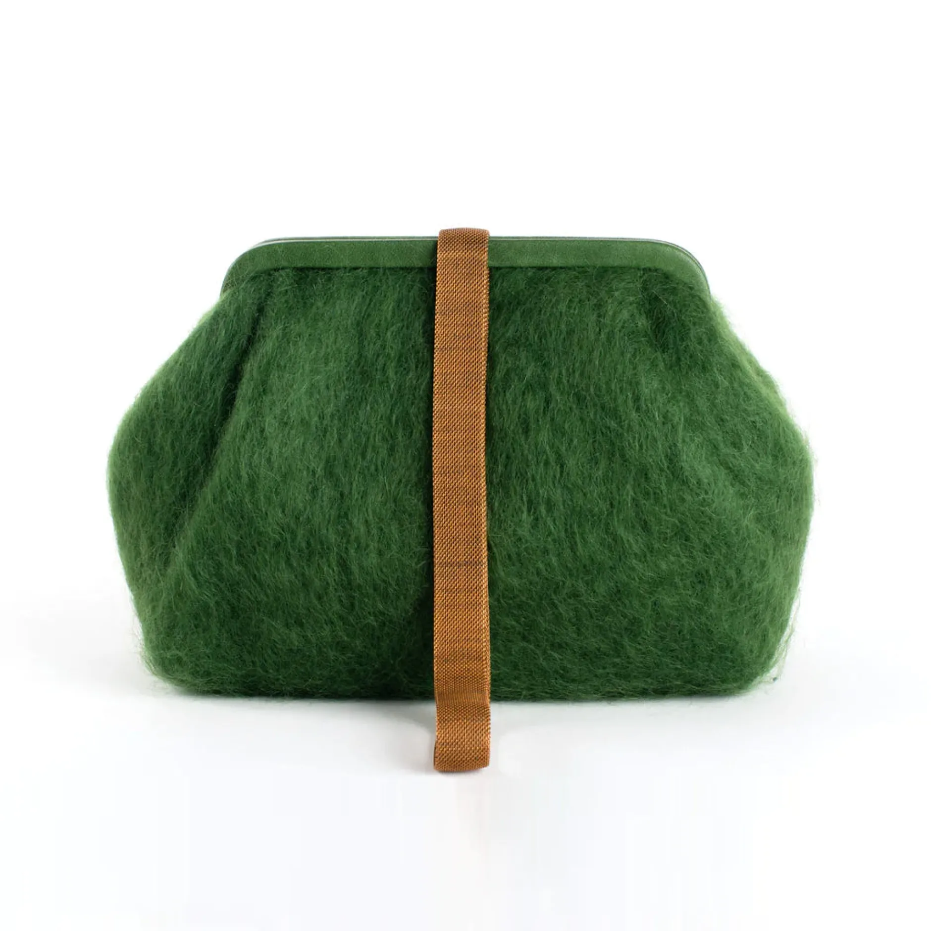 marian_paquette_susan_moh_2-4.webp Bags | Marian Paquette Susan Mohair Clutch with Vintage Chain Green