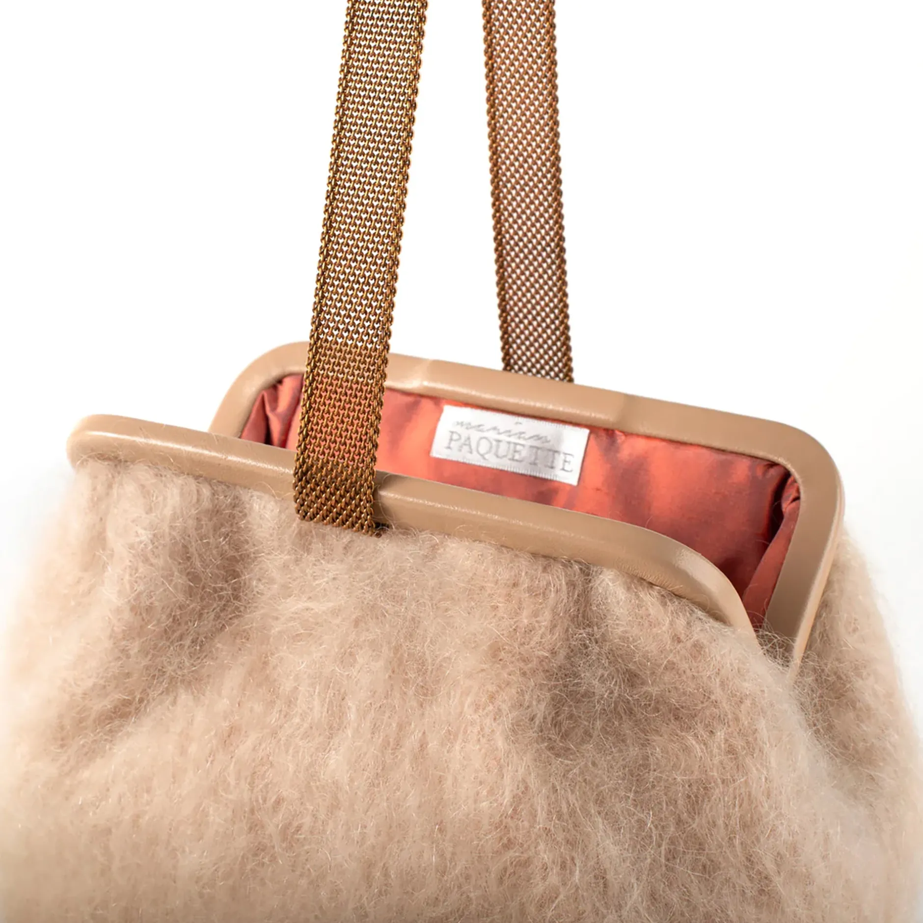 marian_paquette_susan_moh_2-5.webp Bags | Marian Paquette Susan Mohair Clutch with Vintage Chain Natural