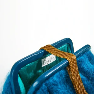 Bags | Marian Paquette Susan Mohair Clutch with Vintage Chain Teal