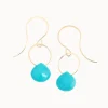 Jewelry | Melissa Joy Manning 14k Gold Turquoise Single Hoop Drop Earrings