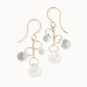 Jewelry | Melissa Joy Manning 14k Gold Aquamarine, White Topaz + Rainbow Moonsto