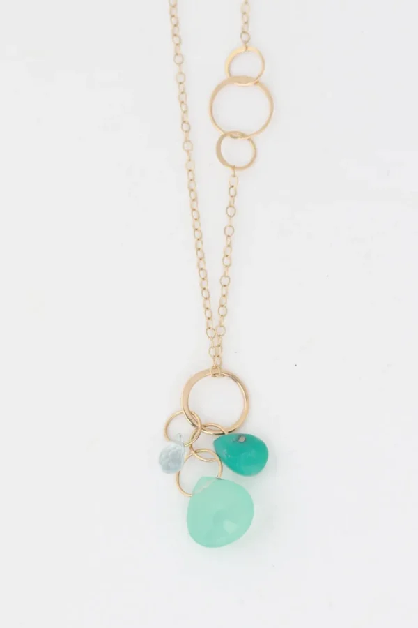 Jewelry | Melissa Joy Manning 14K yellow gold Aqua, Turquoise and Green Chalcedo